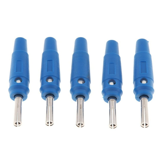 Conector Tipo Banana niquelado Prettyia 5x 4mm para altavoz de audio y video azul