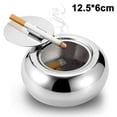 thumbnail image 1 of Cendrier de table moderne en acier inoxydable avec couvercle, cendrier à cigarettes, 1 of 2