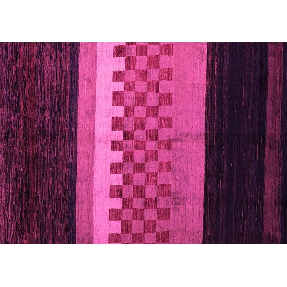 Ahgly Company Indoor Rectangle Abstract Pink Modern Area Rugs, 2' x 3'