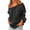 Black, variant on HCYSFG Women's Off Shoulder Blouse Long Sleeve Boat Neck Solid Color shirts Elastic Pleated Neckline Loose Fit Casual Summer Top