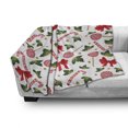 thumbnail image 3 of Candy Cane Soft Flannel Fleece Blanket, Holly Berry Mistletoe Traditional Red and White Patterned Sugary Food on Sticks, Cozy Plush for Indoor and Outdoor Use, 70" x 90", Multicolor, by Ambesonne, 3 of 6