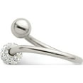 thumbnail image 3 of Stainless Steel Polished With Preciosa Crystal Ring (Size 7) Made In China sr667-7, 3 of 5
