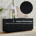 thumbnail image 6 of 64" Buffet Sideboard Cabinet with Storage, Modern Wooden Fluted Accent Credenza with Adjustable Shelves, Black, 6 of 8