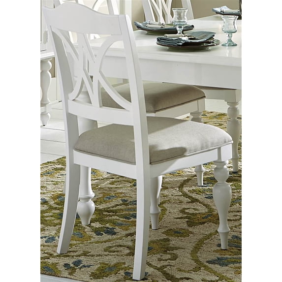 Slat Back Side Chair in Oyster White Finish - Set of 2