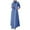 Blue, variant on Womens Abaya Long Sleeve Dress Prayer Clothes Casual Kaftan
