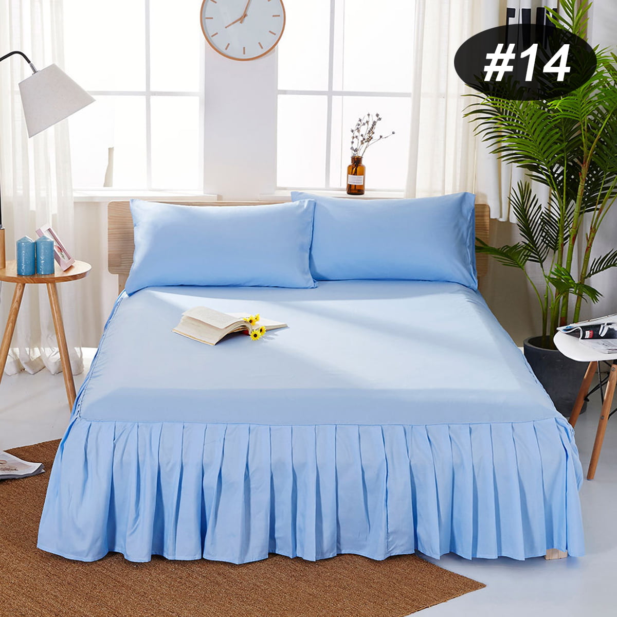 Polyester Bed Sheet Full Fitted Sheets Queen King Cover Bedding Bedspread Home 