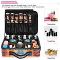 thumbnail image 5 of Large Travel Artist Makeup Bag With Adjustable Dividers &12 Brush Slots Portable Cosmetic Organizer Rainbow Colors, 5 of 7