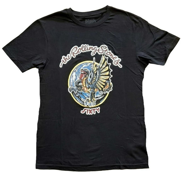 The Rolling Stones Ladies T-Shirt: Sixty Dragon Globe (Foiled) (Large)