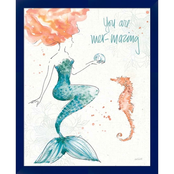 Great Art Now Sea Sirens I by Anne Tavoletti, Framed Wall Art, 18W x 22H