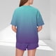 thumbnail image 5 of Pijama informal holgado con estampado de cuello redondo y manga corta para mujer, de poliéster, 5 of 5