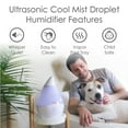 thumbnail image 3 of Crane Droplet Ultrasonic Small Air Humidifiers for Bedroom and Office, 0.5 Gallon Cool Mist Humidifier for Plants and Home, Humidifier Filters Optional, White, 3 of 11