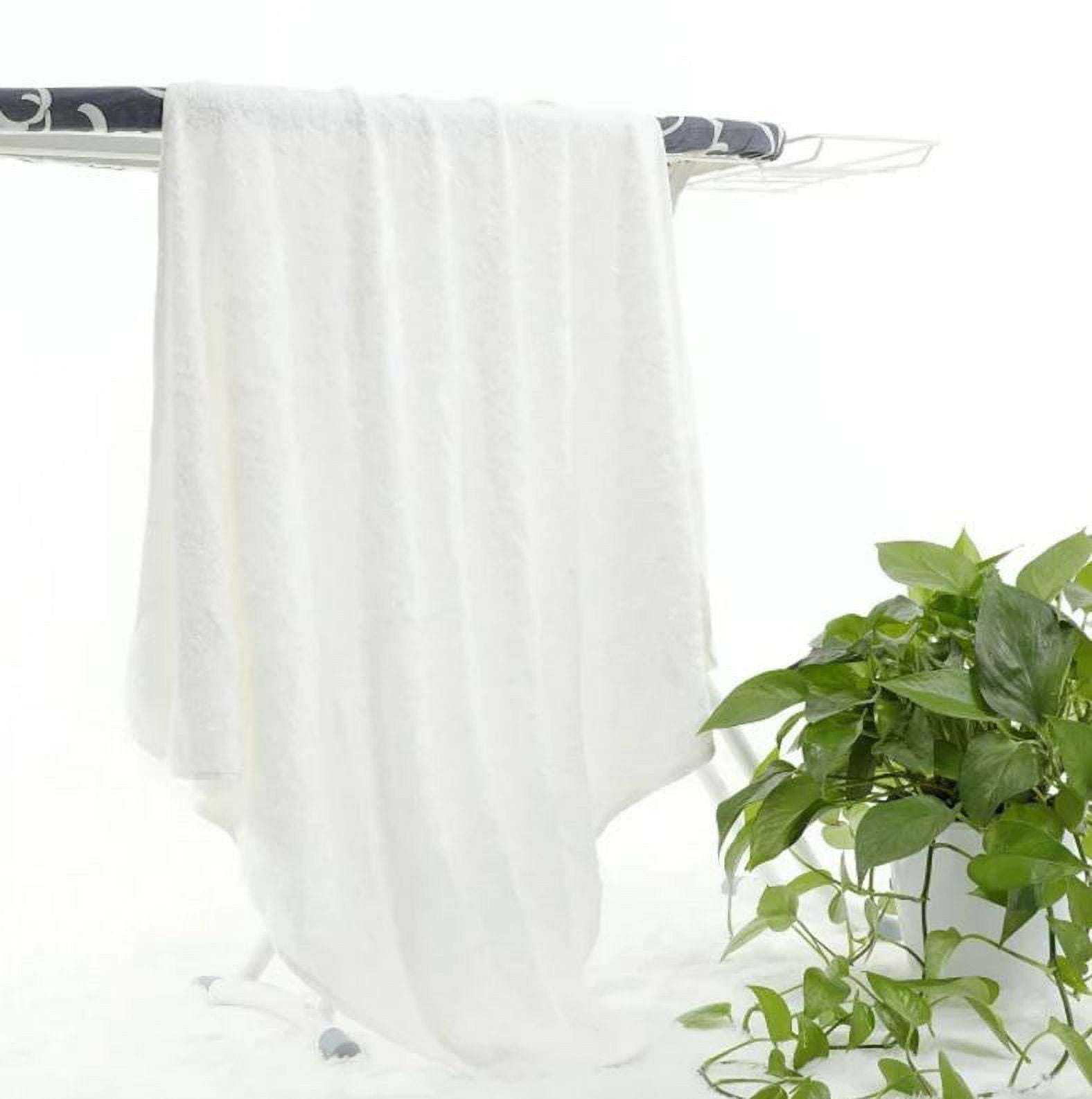  Cozy Earth Toallas blancas de tela de toalla de gofre, hechas  de algodón y viscosa de bambú, felpa, absorbentes, suaves : Salud y Hogar