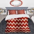 thumbnail image 2 of Designart "Passionate Fiery Red Chevron" Chevron Bedding Covert Set - glam Bed Set With 2 Shams, 2 of 5