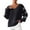 Black_Christmas Gift for Womnen, variant on Womens Cute Satin Ribbon Bow Pullover Sweater Trendy Causal Batwing Sleeve V Neck Knit Tops Black L