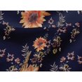 thumbnail image 4 of oneOone Viscose Jersey Navy Blue Fabric Flower & Leaves Watercolor Sewing Material Print Fabric By The Yard 60 Inch Wide, 4 of 5