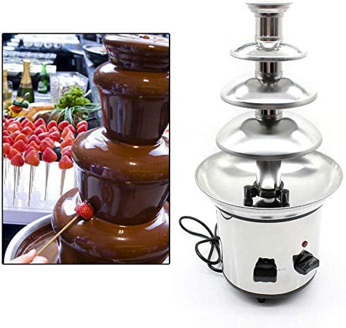 Hot Chocolate Fondue Fountain Commercial Stainless Steel Luxury Party Wedding Hotel US Warehouse 4 Tiers Chocolate Fondue Fountain 