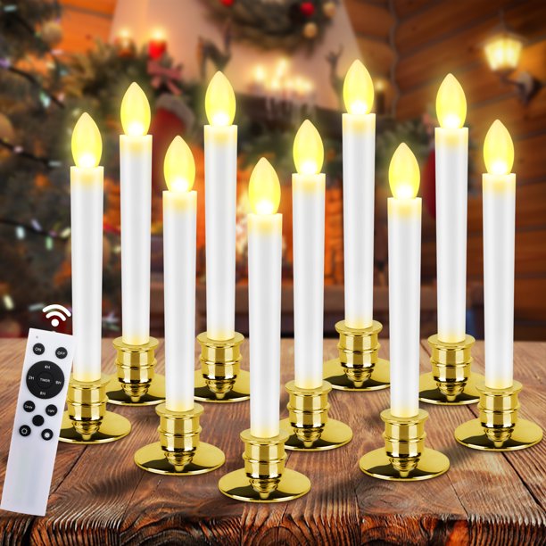 Christmas Window Candles Lights 10 Pack Battery Operated Christmas