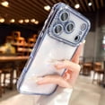 thumbnail image 5 of for iPhone 17 Pro Max Case, Cute Clear Glitter Bling Diamond Rhinestone Sparkly Case Camera Lens Protectors,Plating Protective Bumper Cover for Women Girls 6.9'' 2025, Blue, 5 of 14