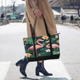 thumbnail image 4 of FORMRS Canvas Laptop Tote Bag for Women with 15.6" Computer Compartments Shoulder Handbag, Flamingo Leaves Pattern, 4 of 7