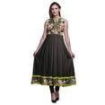 thumbnail image 1 of Bimba Robe Anarkali Col Mandarin Imprimé Aquarelle Gris Foncé pour Femmes Kurta Ethnique Indienne XXX-Large, 1 of 6