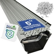 FlowGuard USA Made Professional DIY 5 Inch High Clearance 50-Year Gutter Cover System - White - Aluminum Gutter Guards - 1020 Feet - by FlexxPoint