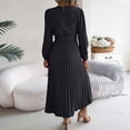 thumbnail image 4 of Wdgfv Ruffle Maxi Dress for Women, Pleated A Line Flowy, Business Casual, Holiday Modest Long Sleeve Smocked Spring, 4 of 6