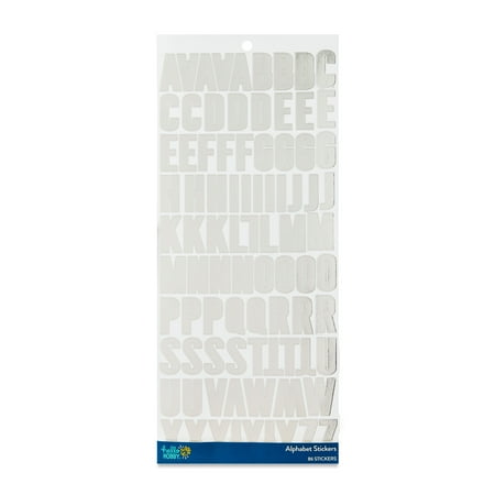 Hello Hobby Large Silver Foil Alphabet Stickers, 86 Count