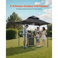 thumbnail image 2 of 8'x5' BBQ Grill Gazebo Canopy Shelter Tent with Shelf & Awning Double-Tiered Top, 2 of 8