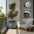 thumbnail image 6 of Planters Set of 3, Big Round Outdoor Indoor Garden Pots with Drainage Hole & Rubber Plug, 17/13/9 Inch Diameter (SH005), 6 of 10