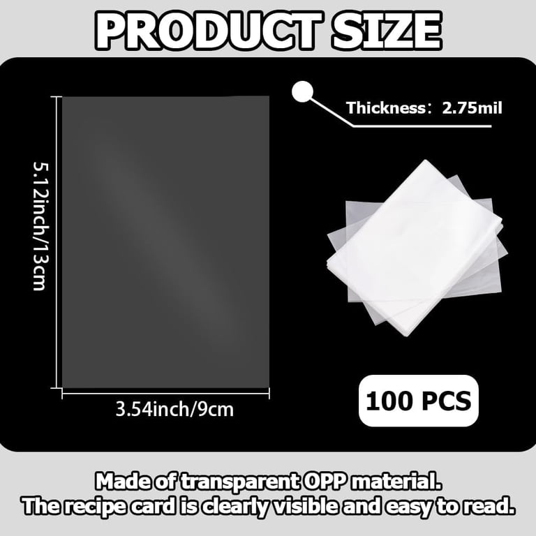recipe card plastic sleeves Better Kitchen Products, Recipe Card Page Protectors, 50 ct, 4 x 6 in