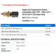 thumbnail image 2 of Engine Temperature Sensor - Compatible with 1999 - 2004, 2011 - 2016 Ford F-350 Super Duty 2000 2001 2002 2003 2012 2013 2014 2015, 2 of 2