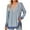 Light Blue, variant on qucoqpe Womens Long Sleeve Tops Pullover Casual Solid Loose Fit Lace V-Neck Contrast Split Tunics