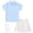 Sky Blue, variant on KAUOD Girls Golf Outfits 3 Pcs Short Sleeve Polo Shirt, Pleated Mini Skirt and Socks Tennis Soccer Set Sports Clothes