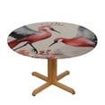 thumbnail image 3 of JEUXUS  Round Tablecloth Table Cover with Elastic Edge Pink Red-Crowned Crane Plum Blossom Table Cloths for Round Tables,, 3 of 7