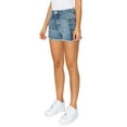 thumbnail image 2 of KHAKI & BLUE Women's Denim Shorts High Waisted 2 Tones Frayed Hem Jeans Casual Stretch Comfy Pants 78941Z-DM876-877 2TONE 3, 2 of 5