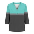 thumbnail image 3 of Tauxra Plus Size Clothes for Women, V-Neck Button Down Casual Printed comfortable Top, Women's Plus Size 3/4 Sleeve Blouse, 3 of 5
