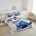 thumbnail image 2 of Cartoon Cat Comforter Set King Size Bedding Sets Watercolor 3D Anime Bed Comforter, Cute Pets Comforter for Animal Lovers Enthusiast Kawaii Anime Decor Design Quilt Teens, 2 of 6