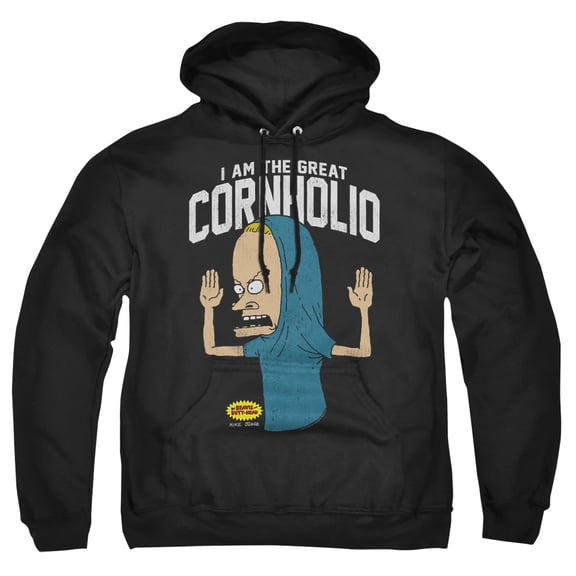 Beavis And Butthead Cornholio Unisex Adult Pull-Over Hoodie (Large) Black