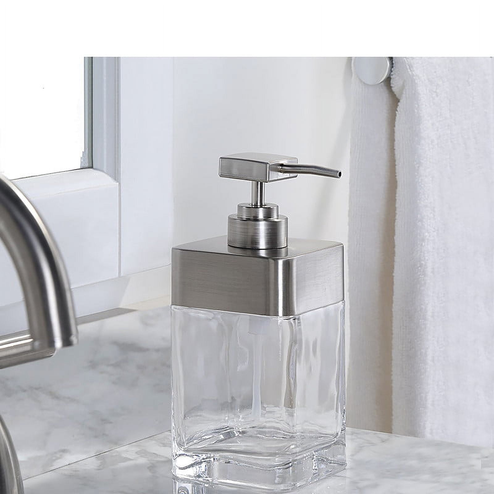 Better Homes & Gardens Glass Soap Pump, Clear with Silver Accent