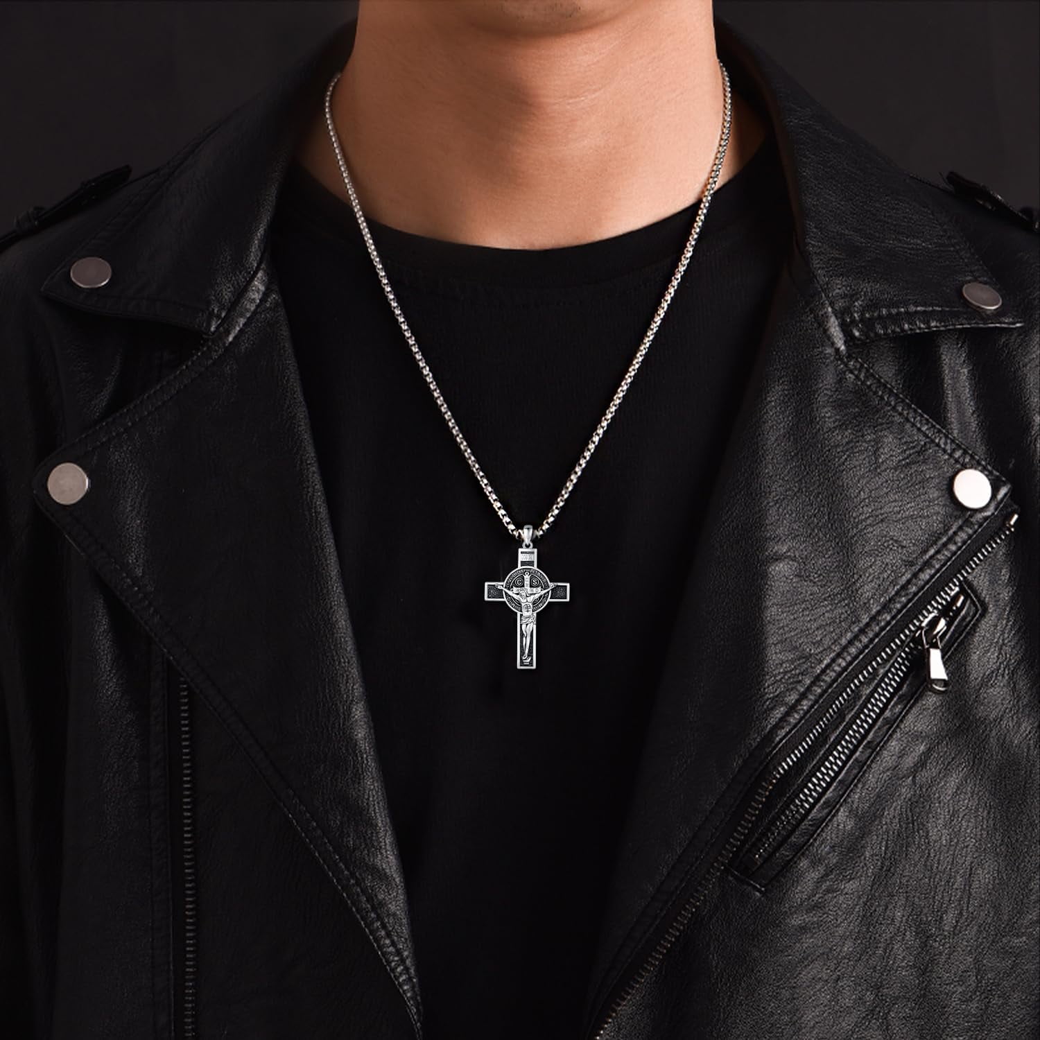 Real 925 Silver / Gold Plated Four 4 Way Catholic Cross Pendant Men's  Miraculous | eBay