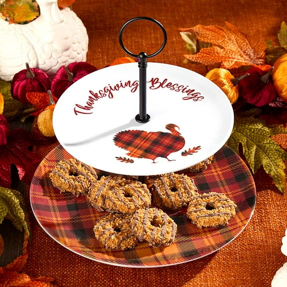 Harvest Plaid Serving Pieces - Set of 4 Plates