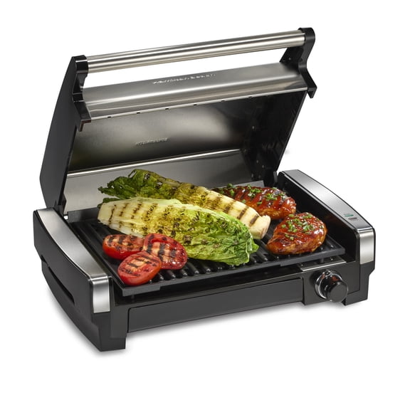 Hamilton Beach Electric Indoor Grill, Smokeless Grill with Temperature Control, Stainless Steel