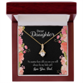 thumbnail image 1 of To My Daughter Dad's Baby Girl Alluring Ribbon Necklace Message Card, 1 of 7