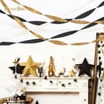 thumbnail image 5 of NICROHOME EUR Graduation Season Decorations, 6 Rolls Ivory White Gold Black Crepe Paper Streamers for Wedding, Baby Bridal Shower, Birthday, 82Ft Long, 5 of 6