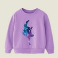 thumbnail image 2 of ibuvkizy Sweatshirts for Teen Girls,Girls Fall Sweatshirt Fashion Girl and Boy' Casual Long Sleeve Tops Hoodie Printing Tops Purple,3-9 Years, 2 of 7