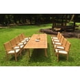 thumbnail image 6 of Grade-A Teak Dining Set: 10 Seater 11 Pc: 118" Rectangle Table And 10 Wave Stacking Arm Chairs Outdoor Patio WholesaleTeak #51WV2411, 6 of 7