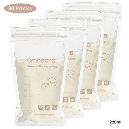 30 unités de stockage de lait maternel sacs 7,5 oz 220 ml contenant de  congélation de l'allaitement maternel avec des échelles de capacité