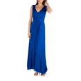 thumbnail image 3 of 24/7 Comfort Apparel Women's V Neck Sleeveless Maxi Dress with Belt, 3 of 4