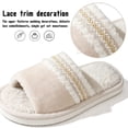 thumbnail image 3 of BERANMEY Open Toe Slippers for Womens Mens Cozy Women's Slippers Non-Slip Indoor Fuzzy Slip on Embroidered House Slippers for Bedroom & Living Room, 3 of 9