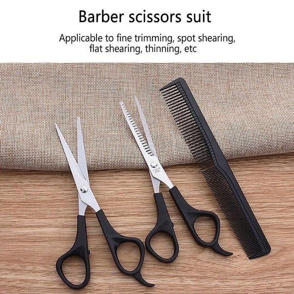 Willstar 3/9pcs Hair Cutting Scissors Set Professional Stainless Steel Barber Thinning Scissors for Barber Salon and Home - image 14 of 16